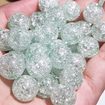 8-16 mm priehľadné zmiešané popraskané akrylové krištáľové korálky okrúhle dištančné korálky na výrobu šperkov DIY vyšívané náramky a náhrdelníky