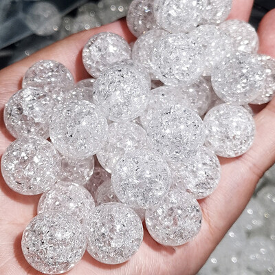 8-16 mm priehľadné zmiešané popraskané akrylové krištáľové korálky okrúhle dištančné korálky na výrobu šperkov DIY vyšívané náramky a náhrdelníky