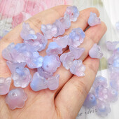 30db/tétel Színes Virág Lámpagyöngy Trombita Virág Forma Üveggyöngyök Ékszerkészítés Hajtű Kézzel Készített Barkács kiegészítők