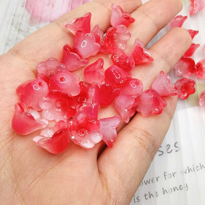 30db/tétel Színes Virág Lámpagyöngy Trombita Virág Forma Üveggyöngyök Ékszerkészítés Hajtű Kézzel Készített Barkács kiegészítők