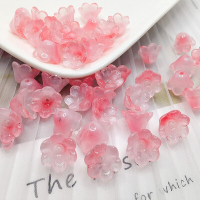 30db/tétel Színes Virág Lámpagyöngy Trombita Virág Forma Üveggyöngyök Ékszerkészítés Hajtű Kézzel Készített Barkács kiegészítők