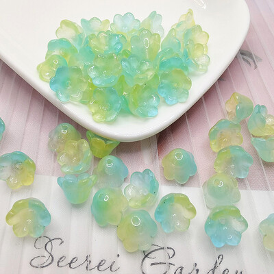 30db/tétel Színes Virág Lámpagyöngy Trombita Virág Forma Üveggyöngyök Ékszerkészítés Hajtű Kézzel Készített Barkács kiegészítők