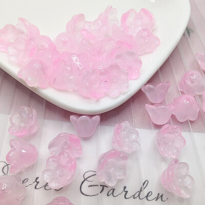 30db/tétel Színes Virág Lámpagyöngy Trombita Virág Forma Üveggyöngyök Ékszerkészítés Hajtű Kézzel Készített Barkács kiegészítők