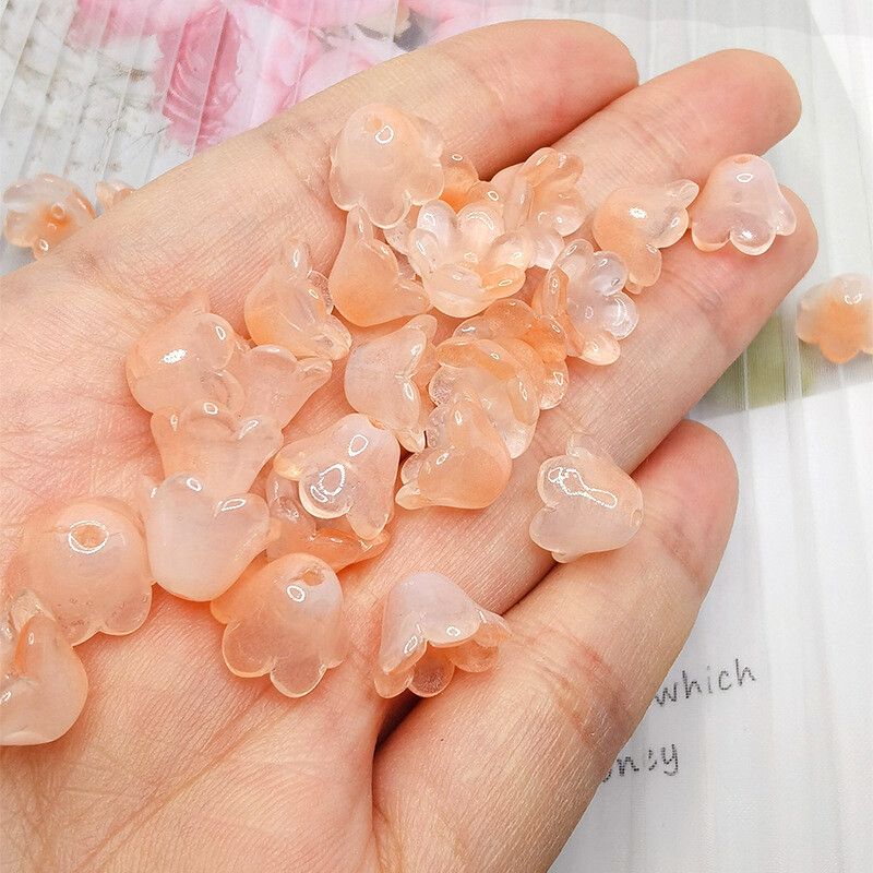 30db/tétel Színes Virág Lámpagyöngy Trombita Virág Forma Üveggyöngyök Ékszerkészítés Hajtű Kézzel Készített Barkács kiegészítők