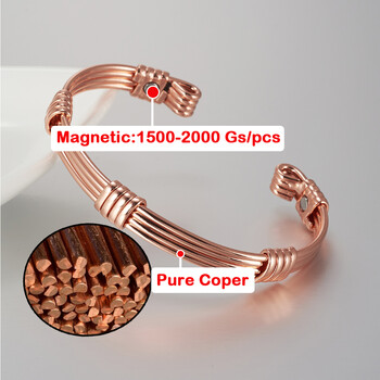 Vinterly Pure Copper Гривни Магнитни плетени ленти Регулируеми гривни Магнити за здраве при артрит Бижута Метални антирадиационни