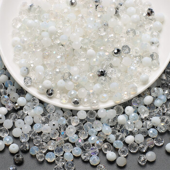 4mm/6mm/8mm Αυστρία Faceted Crystal Beads Loose Spacers Γυάλινες χάντρες για κοσμήματα Βραχιόλια κολιέ κατασκευής χειροτεχνίας Diy αξεσουάρ