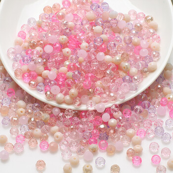 4mm/6mm/8mm Αυστρία Faceted Crystal Beads Loose Spacers Γυάλινες χάντρες για κοσμήματα Βραχιόλια κολιέ κατασκευής χειροτεχνίας Diy αξεσουάρ