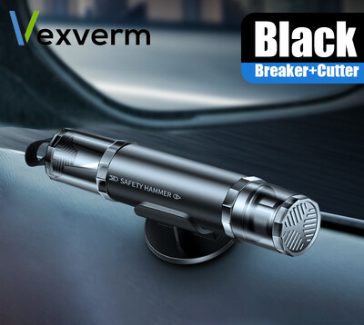 2-u-1 sigurnosni čekić za automobil Razbijač prozorskog stakla Rezač sigurnosnog pojasa Alat za hitno spašavanje od volframovog čelika visoke tvrdoće s bazom