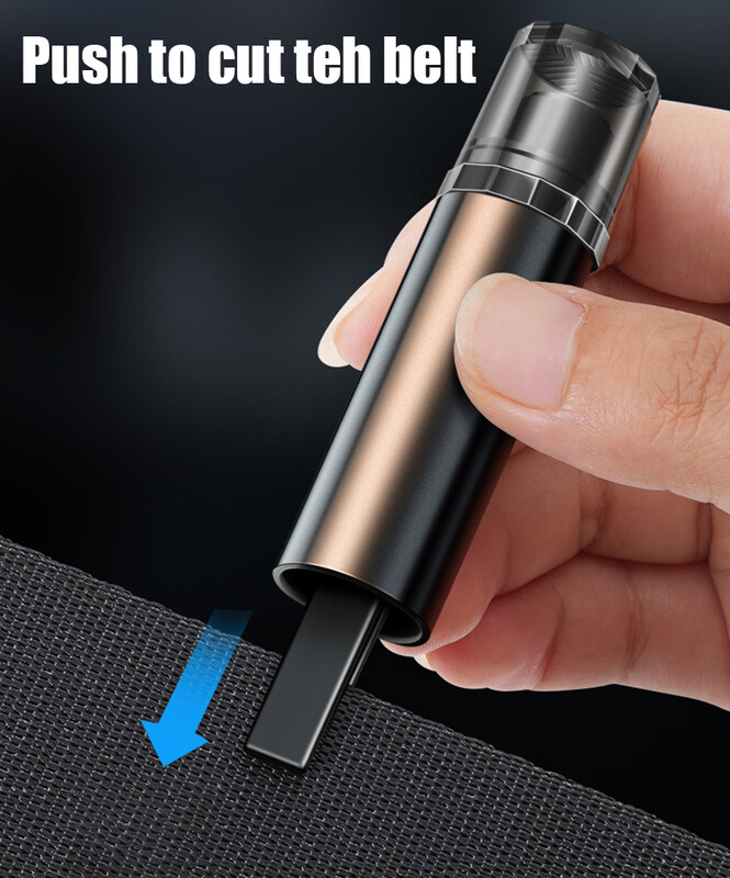 2-u-1 sigurnosni čekić za automobil Razbijač prozorskog stakla Rezač sigurnosnog pojasa Alat za hitno spašavanje od volframovog čelika visoke tvrdoće s bazom