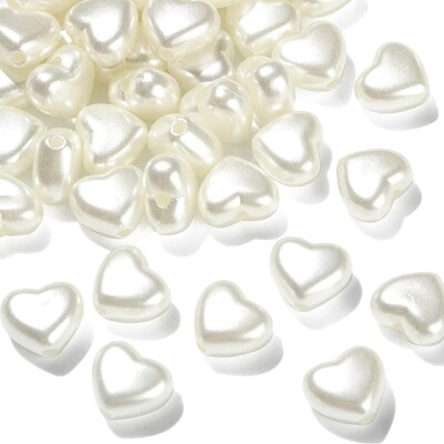 KitBeads Perle od imitacije bisernog srca Akrilne perle u obliku srca AB bijele biserne perle Mini elegantne perle u obliku srca za izradu nakita