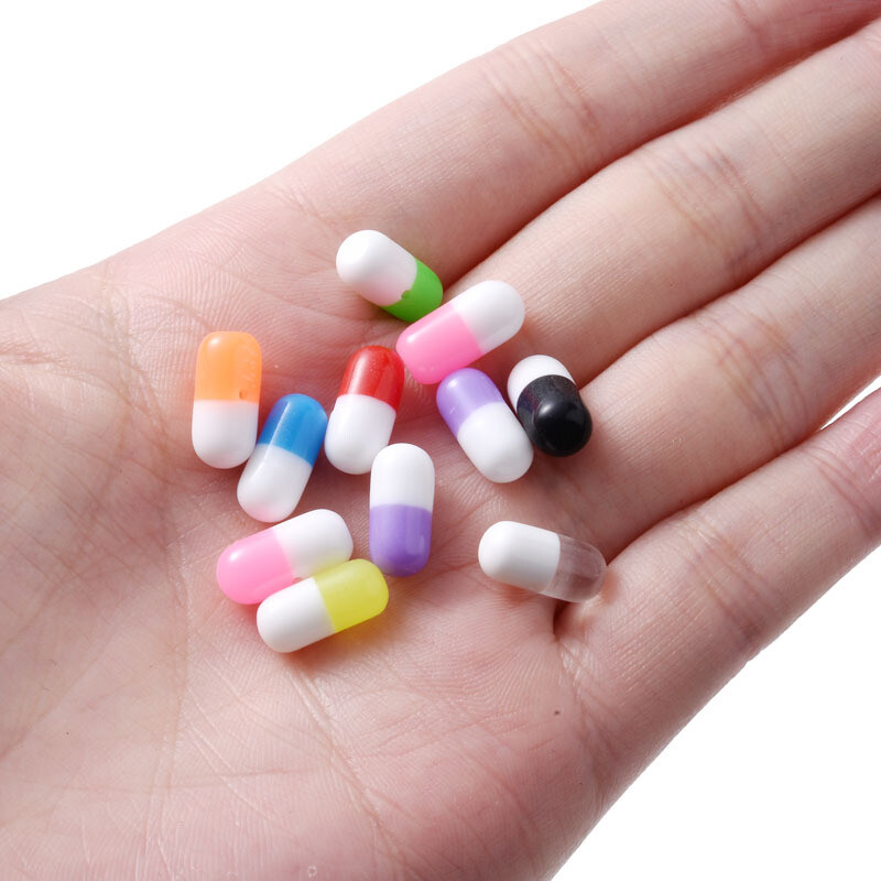 50-100 bucăți 12mm jumătate de gaură pilulă capsule margele din rășină margele distanțare libere pentru fabricarea de bijuterii, bricolaj, brățări, cercei, accesorii