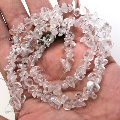 Természetes forgács kőgyöngyök szabálytalan kavicsos kristálykvarc gyöngyök ékszerkészítéshez barkácsolás karkötő nyaklánc kiegészítők 16 hüvelyk