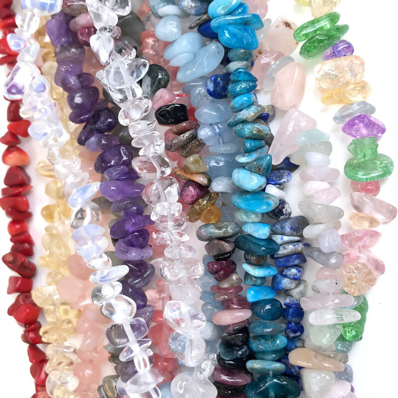 Természetes forgács kőgyöngyök szabálytalan kavicsos kristálykvarc gyöngyök ékszerkészítéshez barkácsolás karkötő nyaklánc kiegészítők 16 hüvelyk