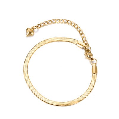 „Lokaer“ titano nerūdijančio plieno gyvatės grandinės plonos apyrankės moterims, rožiniu auksu dengtos „Bohemia“ vakarėlio ašmenų apyrankės B18075