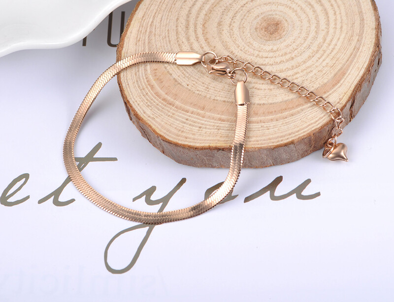 „Lokaer“ titano nerūdijančio plieno gyvatės grandinės plonos apyrankės moterims, rožiniu auksu dengtos „Bohemia“ vakarėlio ašmenų apyrankės B18075