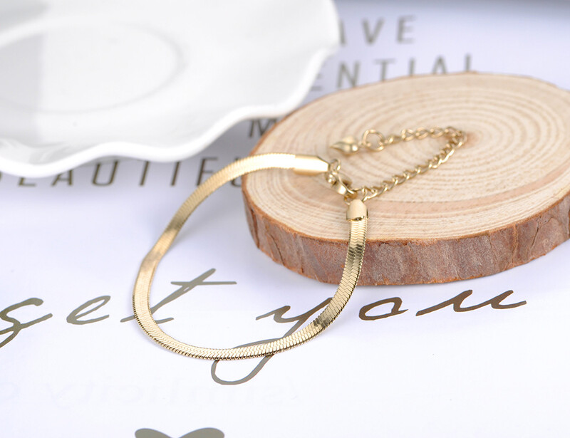 „Lokaer“ titano nerūdijančio plieno gyvatės grandinės plonos apyrankės moterims, rožiniu auksu dengtos „Bohemia“ vakarėlio ašmenų apyrankės B18075