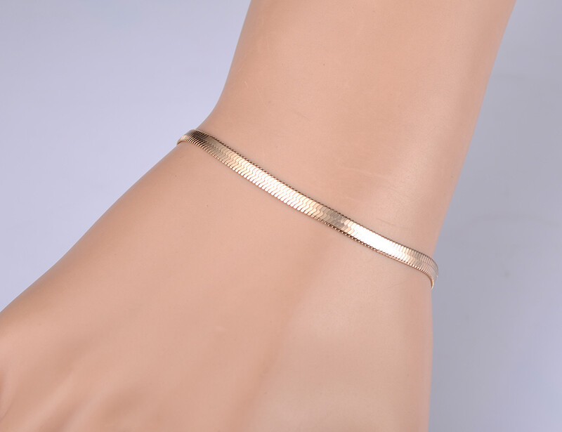 „Lokaer“ titano nerūdijančio plieno gyvatės grandinės plonos apyrankės moterims, rožiniu auksu dengtos „Bohemia“ vakarėlio ašmenų apyrankės B18075