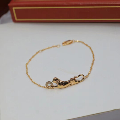 Κοσμήματα Bobokiki European and American Fashion Leopard Titanium Steel Micro-Inlaid AAA Zircon Luxury Animal Bracelet