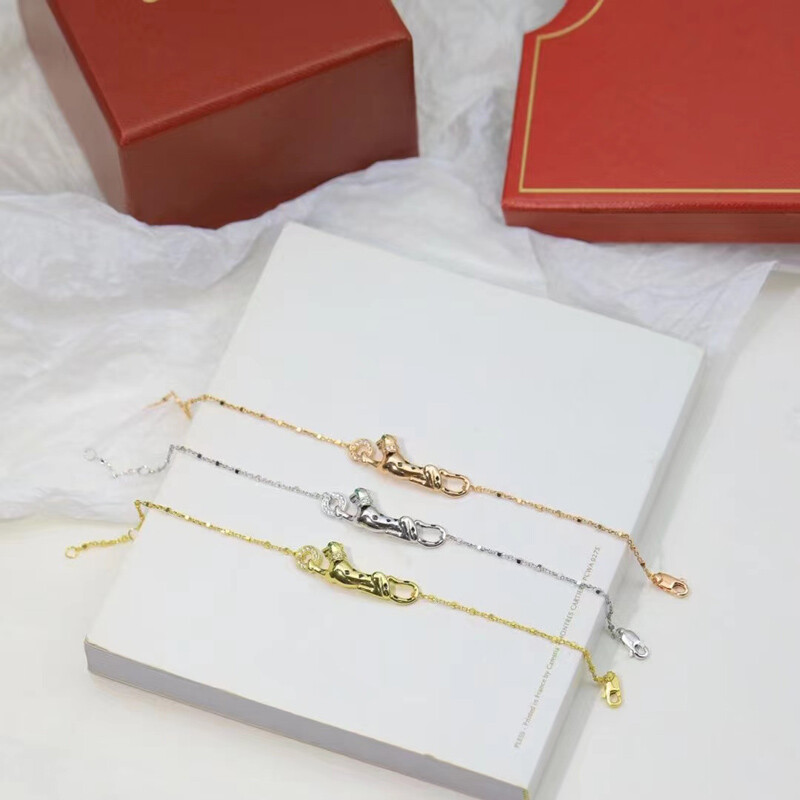 Bobokiki Jewelry európai és amerikai divatos leopárd titán acél mikroberakásos AAA cirkon luxus állati karkötő