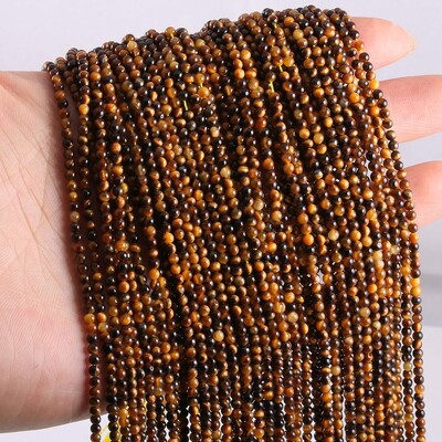 Veľkoobchodné korálky z prírodného kameňa, korálky z tigrieho oka na výrobu šperkov, korálkovanie, DIY náhrdelník, náramok, príslušenstvo 2 mm 3 mm
