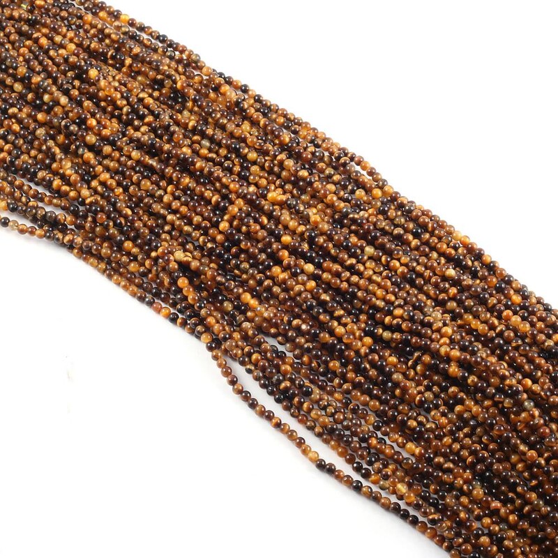 Veľkoobchodné korálky z prírodného kameňa, korálky z tigrieho oka na výrobu šperkov, korálkovanie, DIY náhrdelník, náramok, príslušenstvo 2 mm 3 mm