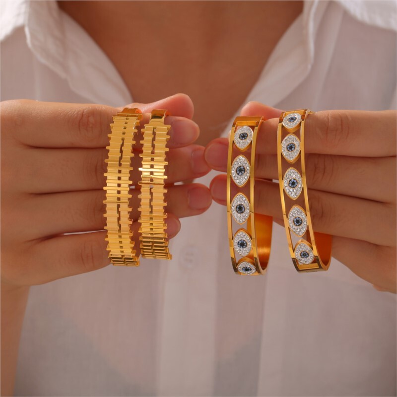 Kalnų krištolinio akmens velnio akių apyrankės moterims Tuščiaviduriai nerūdijančio plieno paauksuoti netaisyklingomis juostelėmis Moteriškos apyrankės Apyrankės Papuošalai