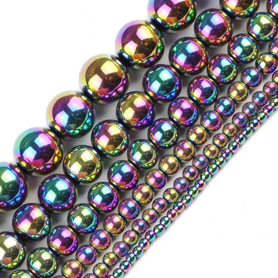 HGKLBB margele rotunde de hematit piatra naturala 2/3/4/6/8/10mm auriu placat margele libere bijuterii bratari Fabricarea de accesorii bricolaj