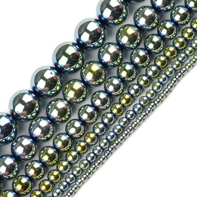 HGKLBB margele rotunde de hematit piatra naturala 2/3/4/6/8/10mm auriu placat margele libere bijuterii bratari Fabricarea de accesorii bricolaj