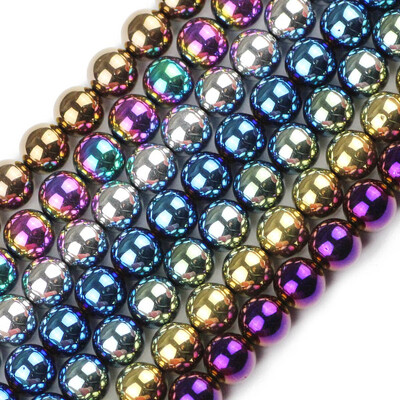 HGKLBB margele rotunde de hematit piatra naturala 2/3/4/6/8/10mm auriu placat margele libere bijuterii bratari Fabricarea de accesorii bricolaj