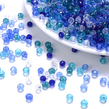 Cicifu Σκούρο Κόκκινο 4/6mm 40 τμχ Rondelle Austria Faceted Crystal Glass Beads Round Loose Spacer Beads for Jewelry Making Findings