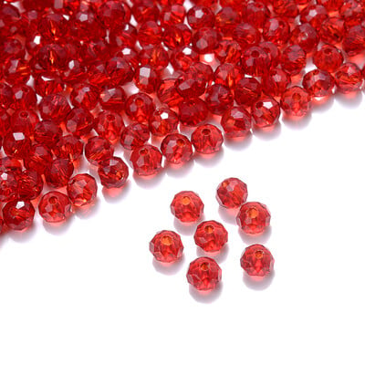Cicifu tmavočervené 4/6 mm 40 ks Rondelle rakúske fazetované krištáľové sklenené korálky okrúhle voľné dištančné korálky na výrobu šperkov