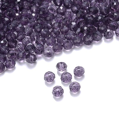 Cicifu tmavočervené 4/6 mm 40 ks Rondelle rakúske fazetované krištáľové sklenené korálky okrúhle voľné dištančné korálky na výrobu šperkov