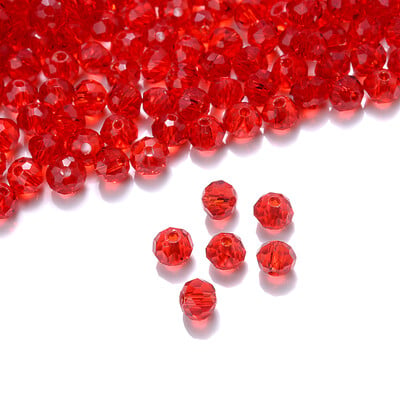 Cicifu tmavočervené 4/6 mm 40 ks Rondelle rakúske fazetované krištáľové sklenené korálky okrúhle voľné dištančné korálky na výrobu šperkov
