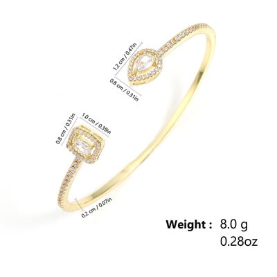 ZAKOL Fashion Blue Water Drop Manșete Brățări Brățări pentru femei Cubic Zirconia Fete Brățară Petrecere de nuntă Bijuterii Cadouri BP2218
