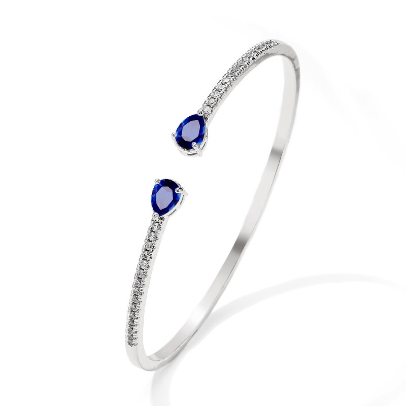 ZAKOL Fashion Blue Water Drop Manșete Brățări Brățări pentru femei Cubic Zirconia Fete Brățară Petrecere de nuntă Bijuterii Cadouri BP2218