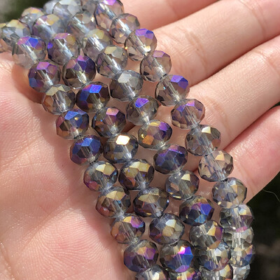 AB Clear Austria csiszolt kristály Rondelle üveggyöngy laza távtartó gyöngyök ékszerkészítéshez barkácsolás karkötő nyaklánc 3/4/6/8/10/12mm