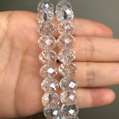 AB Clear Austria csiszolt kristály Rondelle üveggyöngy laza távtartó gyöngyök ékszerkészítéshez barkácsolás karkötő nyaklánc 3/4/6/8/10/12mm