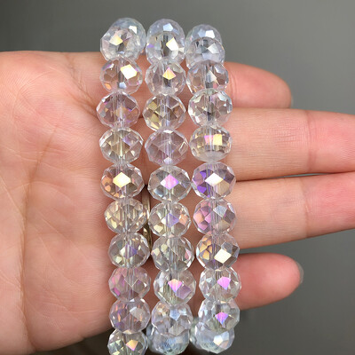 AB Clear Austria csiszolt kristály Rondelle üveggyöngy laza távtartó gyöngyök ékszerkészítéshez barkácsolás karkötő nyaklánc 3/4/6/8/10/12mm