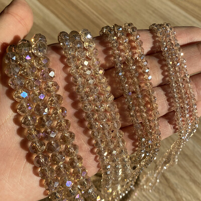 AB Clear Austria csiszolt kristály Rondelle üveggyöngy laza távtartó gyöngyök ékszerkészítéshez barkácsolás karkötő nyaklánc 3/4/6/8/10/12mm