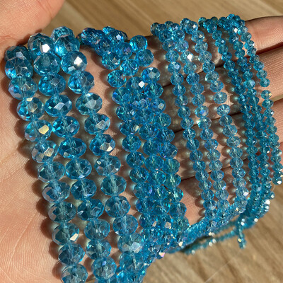 AB Clear Austria csiszolt kristály Rondelle üveggyöngy laza távtartó gyöngyök ékszerkészítéshez barkácsolás karkötő nyaklánc 3/4/6/8/10/12mm