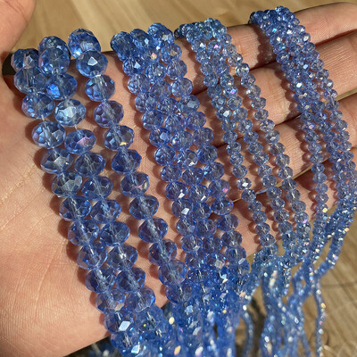 AB Clear Austria csiszolt kristály Rondelle üveggyöngy laza távtartó gyöngyök ékszerkészítéshez barkácsolás karkötő nyaklánc 3/4/6/8/10/12mm