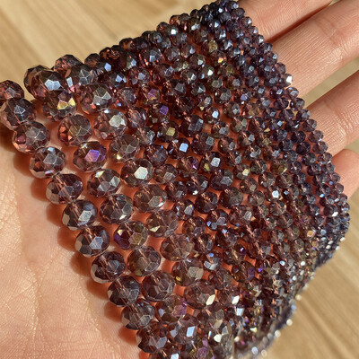 AB Clear Austria csiszolt kristály Rondelle üveggyöngy laza távtartó gyöngyök ékszerkészítéshez barkácsolás karkötő nyaklánc 3/4/6/8/10/12mm