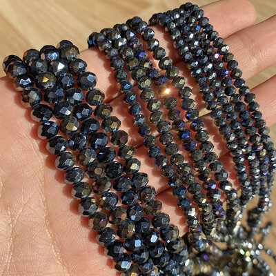 AB Clear Austria csiszolt kristály Rondelle üveggyöngy laza távtartó gyöngyök ékszerkészítéshez barkácsolás karkötő nyaklánc 3/4/6/8/10/12mm