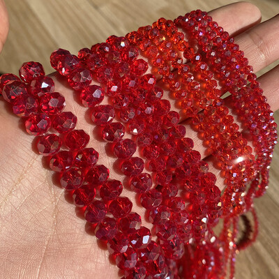 AB Clear Austria csiszolt kristály Rondelle üveggyöngy laza távtartó gyöngyök ékszerkészítéshez barkácsolás karkötő nyaklánc 3/4/6/8/10/12mm