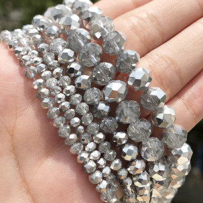 AB Clear Austria csiszolt kristály Rondelle üveggyöngy laza távtartó gyöngyök ékszerkészítéshez barkácsolás karkötő nyaklánc 3/4/6/8/10/12mm