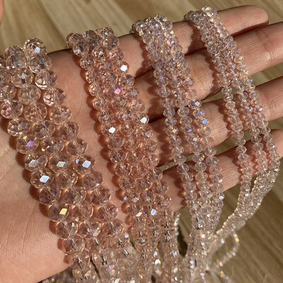 AB Clear Austria csiszolt kristály Rondelle üveggyöngy laza távtartó gyöngyök ékszerkészítéshez barkácsolás karkötő nyaklánc 3/4/6/8/10/12mm