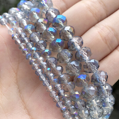 AB Clear Austria csiszolt kristály Rondelle üveggyöngy laza távtartó gyöngyök ékszerkészítéshez barkácsolás karkötő nyaklánc 3/4/6/8/10/12mm