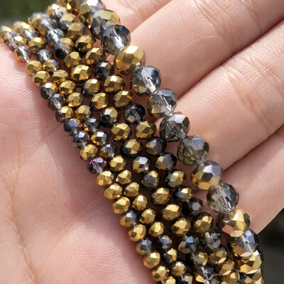 AB Clear Austria csiszolt kristály Rondelle üveggyöngy laza távtartó gyöngyök ékszerkészítéshez barkácsolás karkötő nyaklánc 3/4/6/8/10/12mm