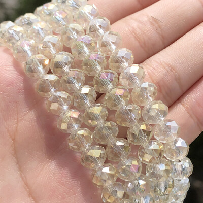 AB Clear Austria csiszolt kristály Rondelle üveggyöngy laza távtartó gyöngyök ékszerkészítéshez barkácsolás karkötő nyaklánc 3/4/6/8/10/12mm