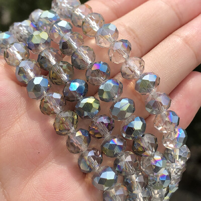 AB Clear Austria csiszolt kristály Rondelle üveggyöngy laza távtartó gyöngyök ékszerkészítéshez barkácsolás karkötő nyaklánc 3/4/6/8/10/12mm